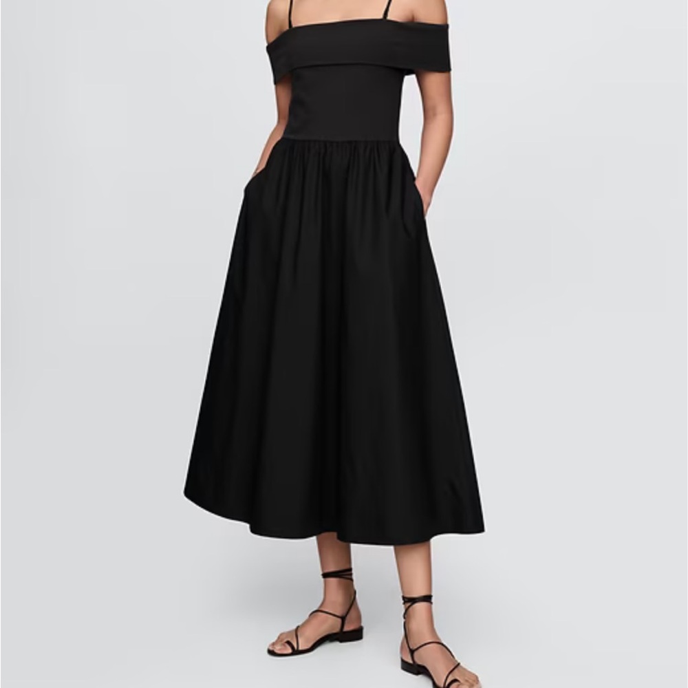 GAP mixed media Black Off-Shoulder Dress